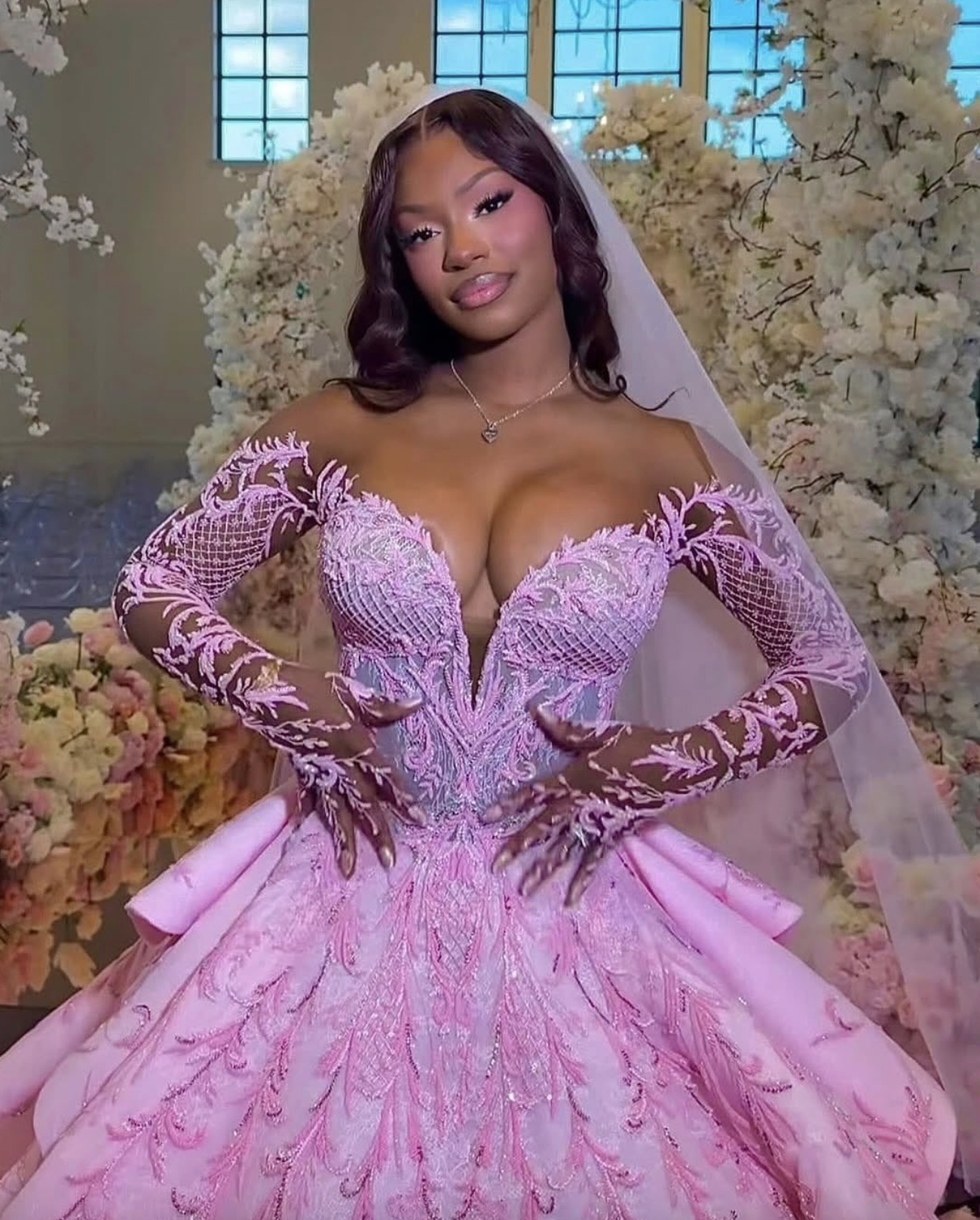 History Re-Pinks Itself: How Rapper Monaleo Honored Black Fashion History  with Her Pink Wedding Gown - Black Bride