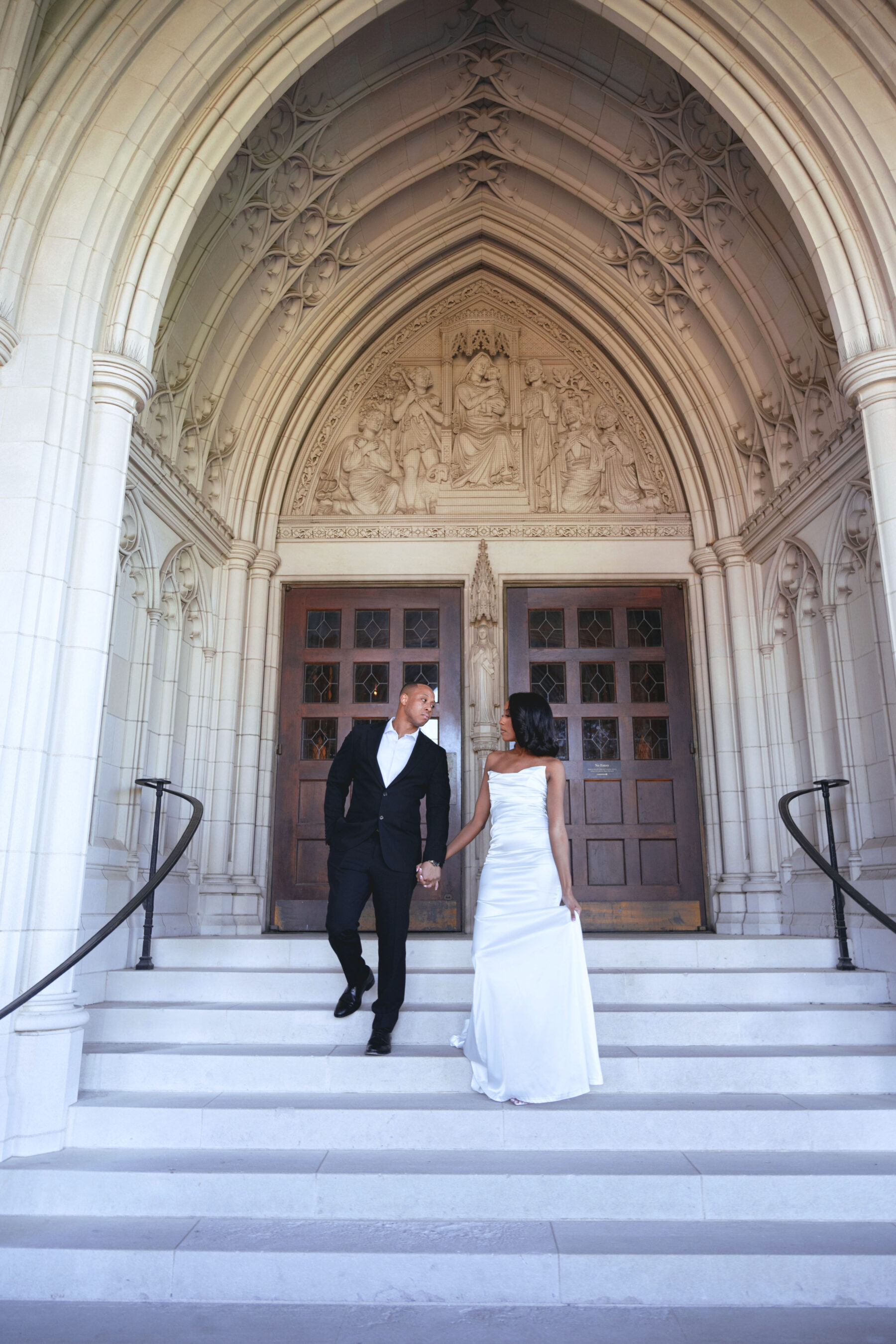 Danielle and Ossie’s Classic Engagement Session at the Washington National Cathedral